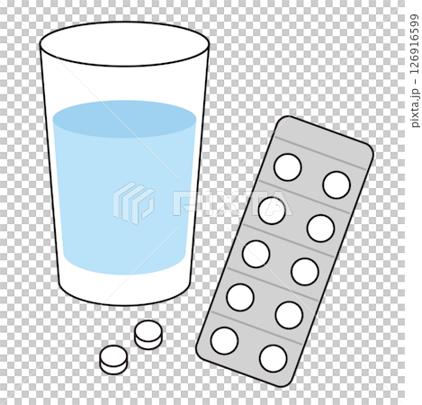 Medicine sheets and water 126916599