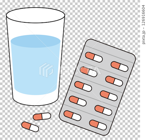 藥片和水 126916604
