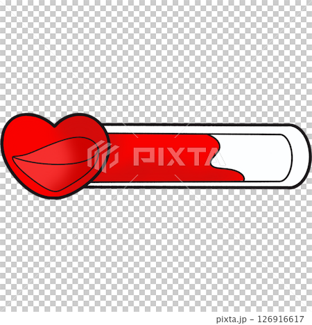 The illustration of a heart health bar The illustration of a heart health bar 126916617