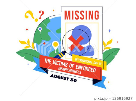International Day of the Victims of Enforced Disappearances Vector Illustration on August 30 Featuring a Missing Person or Lost People in a Background 126916927