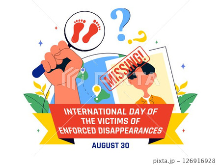 International Day of the Victims of Enforced Disappearances Vector Illustration on August 30 Featuring a Missing Person or Lost People in a Background 126916928