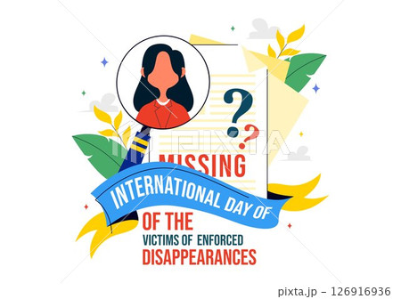 International Day of the Victims of Enforced Disappearances Vector Illustration on August 30 Featuring a Missing Person or Lost People in a Background 126916936