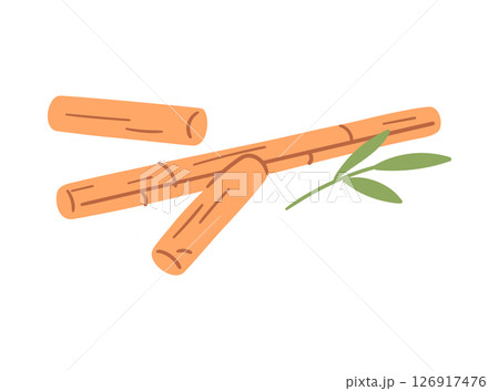Bamboo massage sticks. Traditional Asian spa tools for muscle therapy, acupressure and reflexology. Hand drawn vector illustration. Bamboo massage sticks. Traditional Asian spa tools for muscle therapy, acupressure and reflexology. Hand drawn vector illustration. 126917476