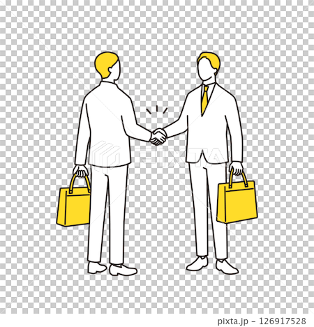 Businessmen shaking hands while holding business bags 126917528