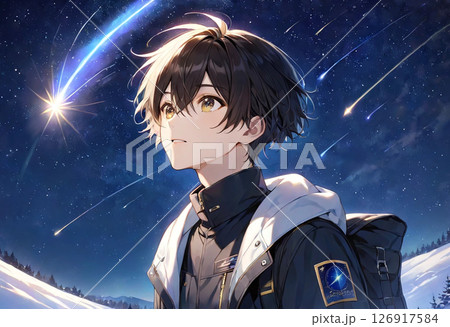 流星群と少年 126917584