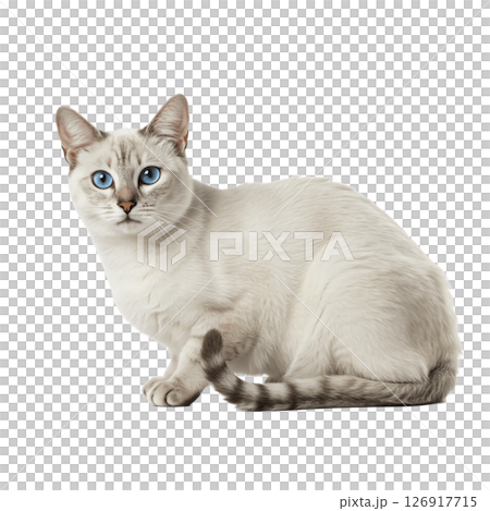 Cute cat with transparent background 126917715