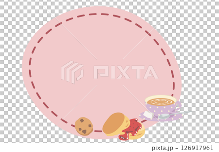 餅乾和烤餅茶時間風格框架 126917961