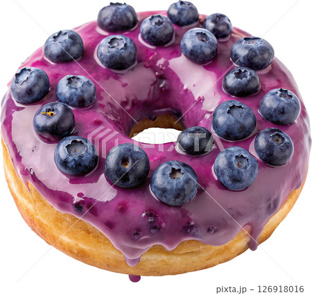 Blueberry Glazed Donut 126918016
