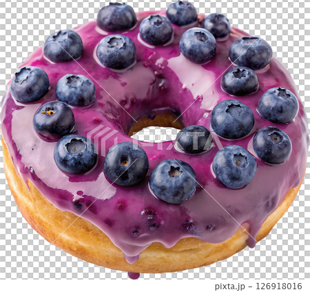 Blueberry Glazed Donut 126918016