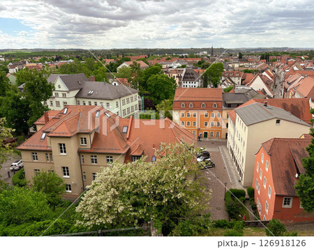 May 2025. Aerial view of the city of Pirna in Germany. Saxony. Editorial 126918126