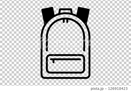 リュックサックのアイコンベクターイラスト シンプル 線画 リュックサックのアイコンベクターイラスト シンプル 線画 126918423