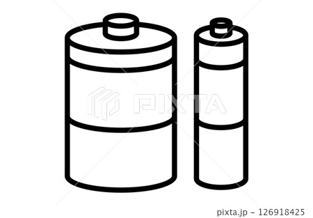 電池のアイコンベクターイラスト シンプル 線画 126918425