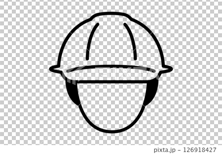 頭盔圖示向量插圖簡單的線畫 頭盔圖示向量插圖簡單的線畫 126918427