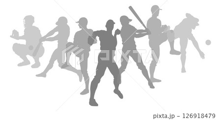 Baseball Silhouette Players Player Silhouettes Baseball Silhouette Players Player Silhouettes 126918479
