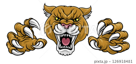 Cougar Panther Mountain Lion Puma Sports Mascot Cougar Panther Mountain Lion Puma Sports Mascot 126918481