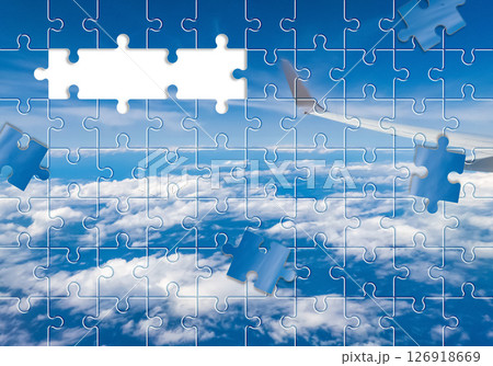 フライト　空撮　青空　ジグソーパズル 126918669