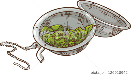 Tea Strainer Isolated Colored Detailed Illustration Tea Strainer Isolated Colored Detailed Illustration 126918942