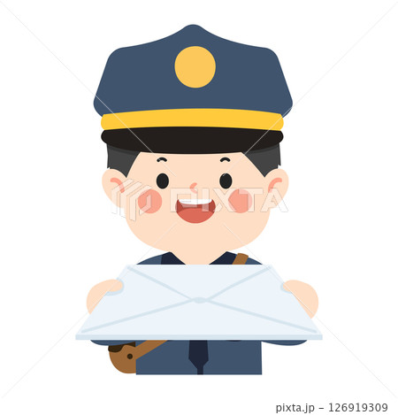 Cute Mail Carrier Character with Letter 126919309