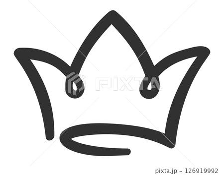 Simple, hand drawn crown representing concepts of royalty, leadership, power, and authority, suitable for logos, icons, or decorative elements 126919992