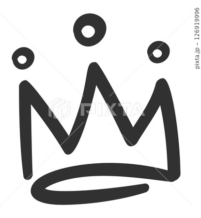 Simple, hand drawn crown representing royalty, power, and authority, suitable for various design projects related to monarchy, leadership, or achievement 126919996