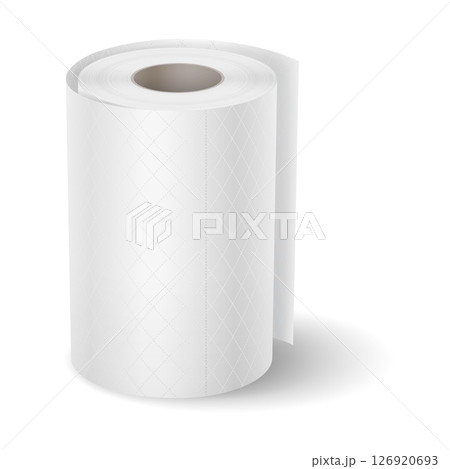 Realistic Toilet Paper Roll on White Background Realistic Toilet Paper Roll on White Background 126920693