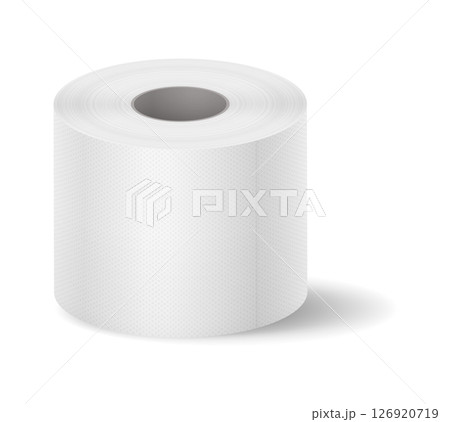 White Toilet Paper Roll on Plain Background White Toilet Paper Roll on Plain Background 126920719