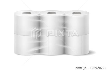 Pack of White Toilet Paper Rolls Isolated on White Pack of White Toilet Paper Rolls Isolated on White 126920720