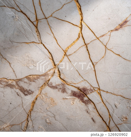 Close-up of Truffle marble in macro format with organic vein patterns and neutral color palette 126920902