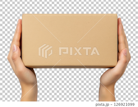 Hands with cardboard box Hands with cardboard box 126921099