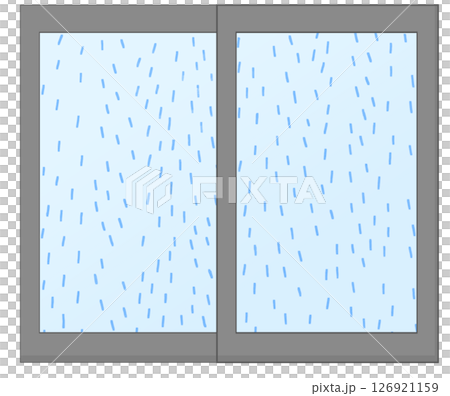 透過窗戶的雨的插圖 126921159