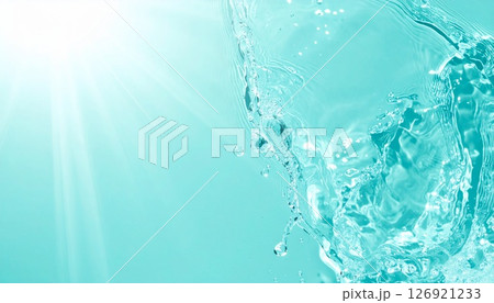 トロピカルな光と波のグラデーション トロピカルな光と波のグラデーション 126921233