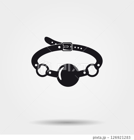 Ball gag with a leather strap icon 126921283