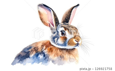 夢見るうさぎの水彩アートポートレート 126921758