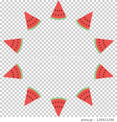 Illustration of a triangular watermelon circular frame 126922290