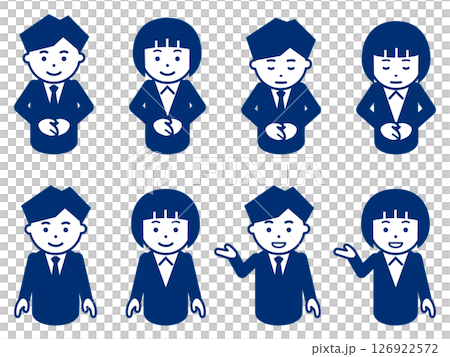 Icon of man and woman in navy blue suit Icon of man and woman in navy blue suit 126922572