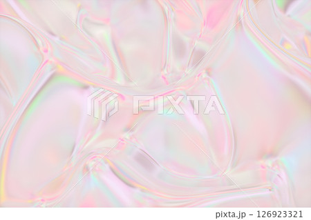 Abstract geometric crystal background, iridescent texture, liquid. 3d render. 126923321