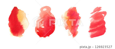 Bold red and orange watercolor swatches with vibrant pigment and artistic contrast, ideal for creative design, fiery accents, or modern abstract visuals Bold red and orange watercolor swatches with vibrant pigment and artistic contrast, ideal for creative design, fiery accents, or modern abstract visuals 126923527