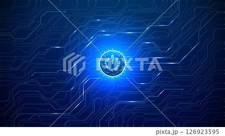 AI innovation futuristic concept. Technology blue background.  126923595