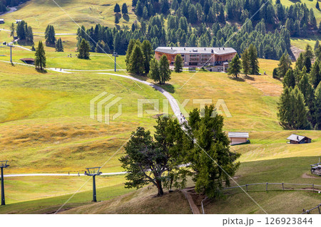 Alpe di Siusi Seiser Alm panoramic view 126923844