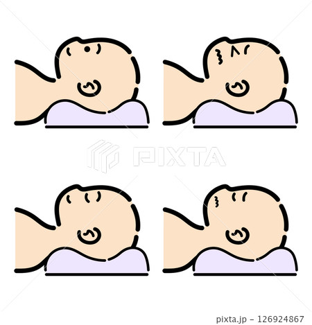 手書き_仰向け_人物_ベクター素材_セット_09 126924867