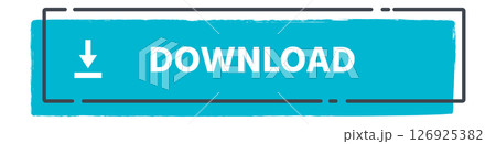 Download button with light blue background and arrow pointing down, inviting users to download digital content, software, or files from a website or online platform 126925382