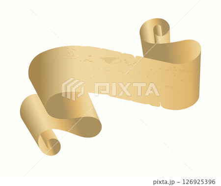 Parchment paper, scroll papyrus, empty frame, blank in cartoon style 126925396