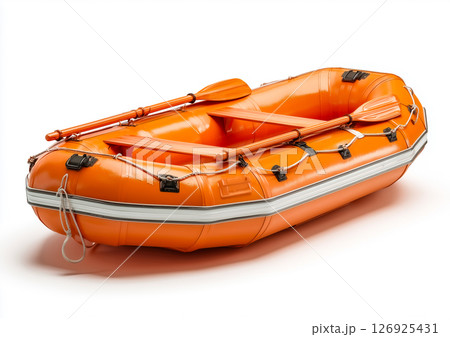 現代的な海上救助用インフレータブルボートのクローズアップ 現代的な海上救助用インフレータブルボートのクローズアップ 126925431