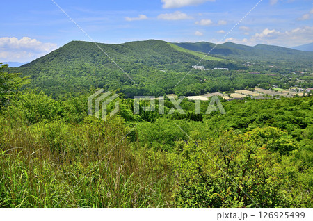 夏の丹沢山地 高指山より望む鉄砲木ノ頭(明神山)と三国山稜 夏の丹沢山地 高指山より望む鉄砲木ノ頭(明神山)と三国山稜 126925499