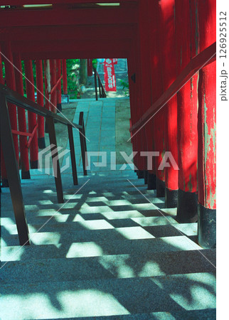 曩祖八幡宮の赤い鳥居　（福岡県飯塚市） 126925512