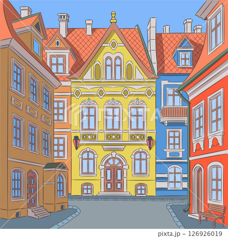 Colorful historic buildings in Prague Czech Republic Colorful historic buildings in Prague Czech Republic 126926019