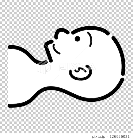 手書き_仰向け_人物_ベクター素材_17 126926021