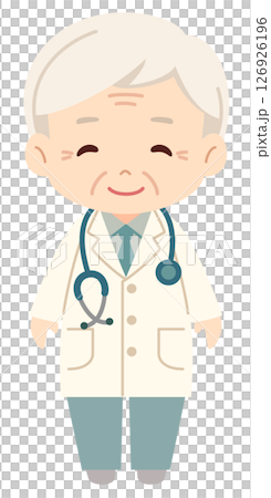 A simple and cute vector illustration icon of an elderly veteran male doctor A simple and cute vector illustration icon of an elderly veteran male doctor 126926196