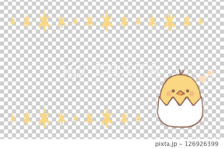 Cute chick hand-drawn frame illustration 126926399