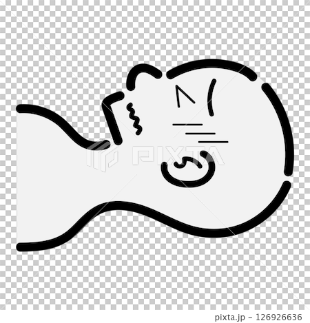 手書き_仰向け_人物_ベクター素材_18 126926636